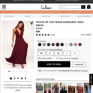 Bergundy Convertible Dress from Lulus